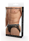 Banana Cabana Lace Nights Open Back Brief - Black - Large/XLarge