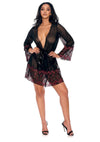 Barely Bare Lace Trim Sheer Robe - Black - One Size
