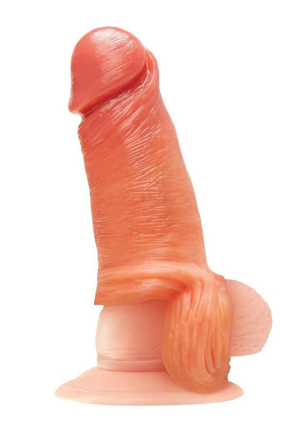 Blueline Super Real Penis Silicone Extension Sleeve with Ball Constriction Loop - Vanilla - 4in