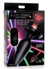 Booty Sparks Laser F... Me Rechargeable Silicone Anal Plug with Remote Control - Large - Black with Red Light - Black - Large
