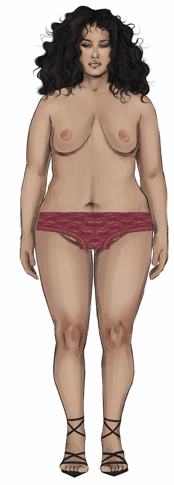 CAITLIN LACE CHEEKY WITH MESH LINING