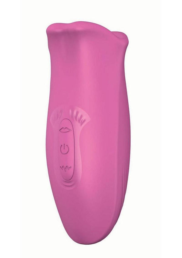Clit-Tastic Tongue Licking Lover Rechargeable Silicone Stimulator - Pink