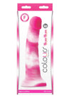 Colours Pleasures Yum Yum Silicone Dildo - Pink/White - 8in