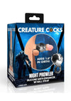 Creature Cocks Night Prowler Silicone Penis Sleeve and Ball Stretcher - Black/Silver - Large