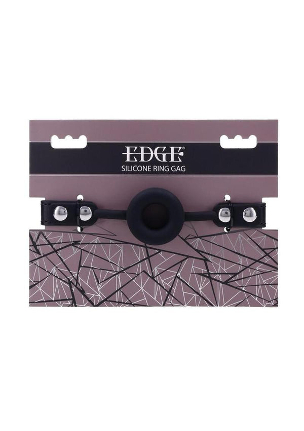Edge Silicone Ring Gag - Black/Silver