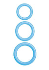Enhancer Glow Rings Silicone Cockring - Blue/Glow In The Dark