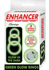Enhancer Glow Rings Silicone Cockring - Glow In The Dark/Green