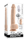 Full Monty Silicone Rechargeable Realistic Dildo with Remote - Vanilla - 9in