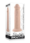 Girthy Vibrating Rechargeable Silicone Dildo - Vanilla - 7in