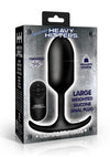 Heavy Hitters Vibrating Weighted Rechargeable Silicone Anal Plug - Black - Large