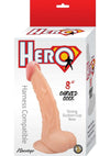 Hero Curved Cock Realistic Dildo with Suction Cup - Vanilla - 8in