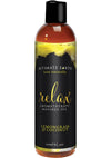 Intimate Earth Relax Aromatherapy Massage Oil Lemongrass and Coconut - 4oz