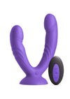 Inya Duet Rechargeable Silicone Vibrating Double Dildo with Remote - Purple