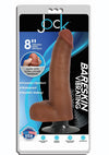 Jock Bareskin Realistic Vibrating Dong with Balls - Caramel - 8in