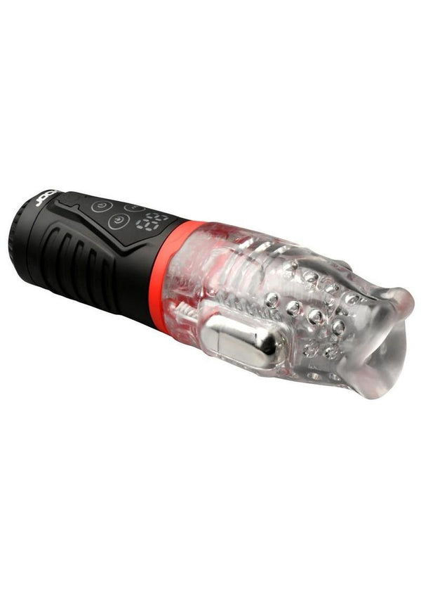 Jock Power Suck Sucking and Vibrating Rechargeable Masturbator with Remote - Mouth