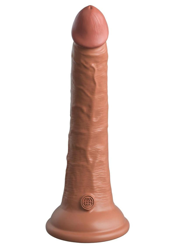 King Cock Elite Dual Density Silicone Dildo - Caramel - 7in