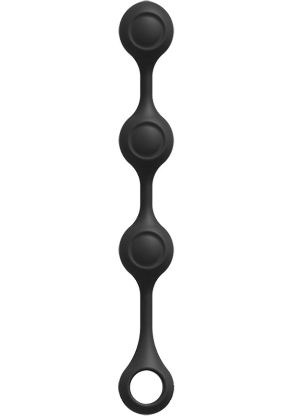 Kink Anal Essentials Weighted Silicone Beaded Anal Balls - Black - 13.5in
