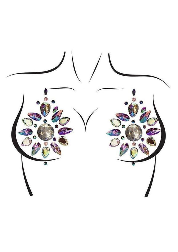 Leg Avenue Cressida Nipple Jewels Stickers (2 Packets - Multicolor