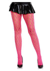 Leg Avenue Eyelet Net Tights - Neon Pink - One Size