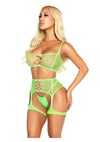 Leg Avenue Fishnet Bra Top and Garter Harness