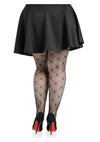 Leg Avenue Love Struck Heart Net Tights - 1x/2x - Black