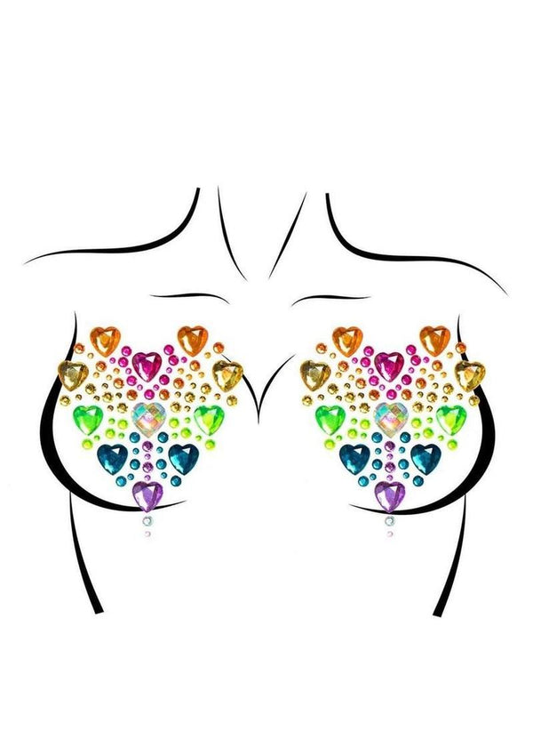 Leg Avenue Prism Nipple Jewels Stickers and Body Glitter (2 Packets - Multicolor