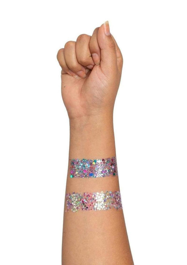 Leg Avenue Prism Nipple Jewels Stickers and Body Glitter (2 Packets - Multicolor