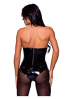 Leg Avenue Vinyl Boned Bodysuit - Black - Large