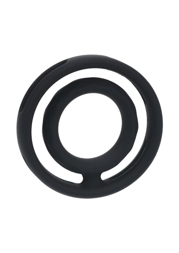 Levelz Classic Grooved Silicone Cock and Ball Ring - Black