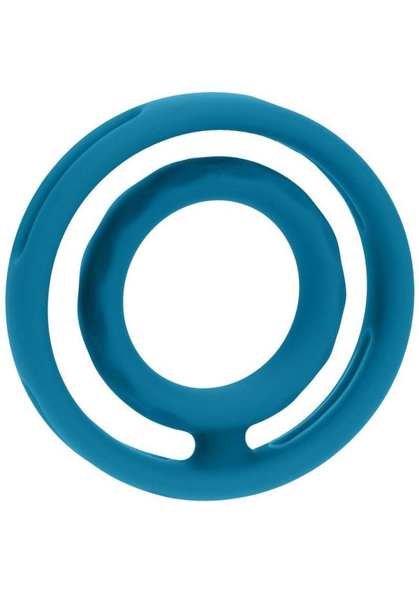 Levelz Classic Grooved Silicone Cock and Ball Ring - Teal