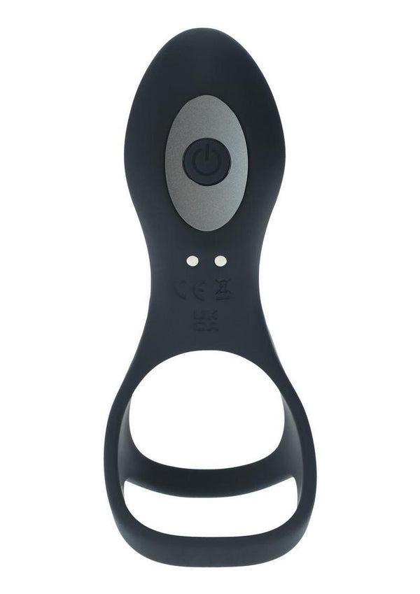 Levelz Vibrating Silicone Rechargeable Cock and Ball Ring with Shaft Loop