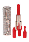 Loveline Candy Lipstick Rechargeable Silicone Vibrator with Interchangeable Heads - Pink