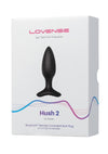 Lovense Hush 2 Rechargeable App Compatible Silicone Vibrating Anal Plug - Black - 1.5in