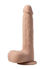 Luis App Controlled Real Thrusting Rechargeable Silicone Dildo with Clit Licker - Caramel - 8.5in