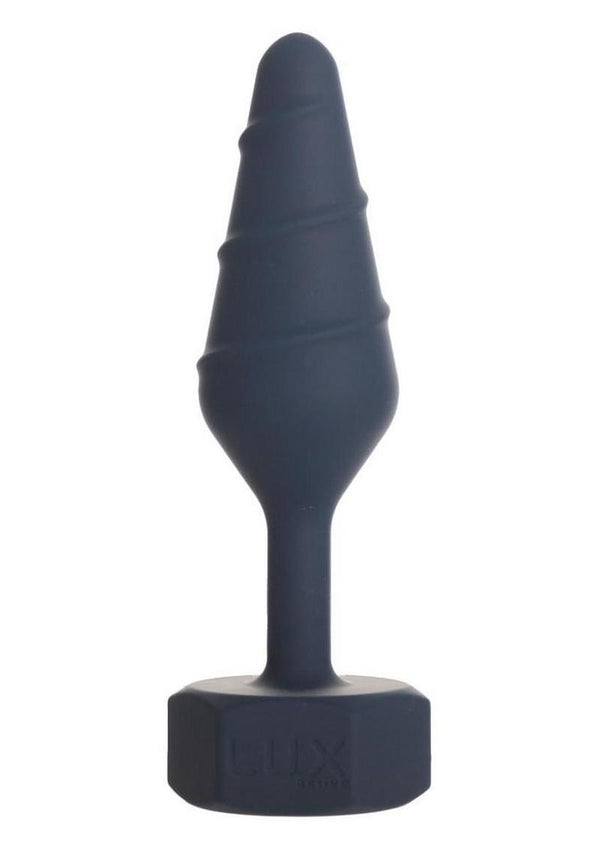 Lux Active Twist Rechargeable Silicone Anal Plug - Blue - Large