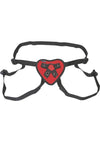 Lux Fetish Red Heart Strap-On Harness Adjustable - Red