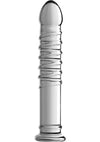 Master Series Behemoth Ribbed XL Dildo 12.25in - Glass - Clear - XLarge
