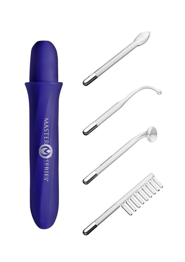 Master Series Elektrawand Rechargeable E-Stim Wand with Attachments - Purple