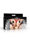 Master Series The Handler Furry Handcuffs with Handle - Black/Silver