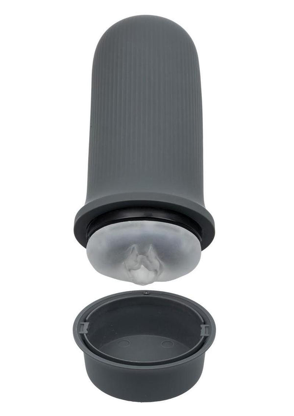 Milk Master Grip-N-Stroke Pussy Rechargeable Silicone Masturbator - Black
