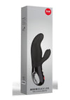Miss Bi Silicone Vibrator with Clitoral Stimulator - Black