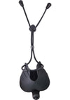 My Cock Ring Vibrating Scrotum Pouch and Cinch Silicone Cock Ring - Black