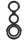 My Cockring Quattro Silicone Cock and Scrotum Rings - Black