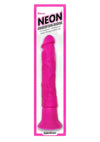 Neon Silicone Wallbanger Vibrating Dildo - Pink - 7.5in