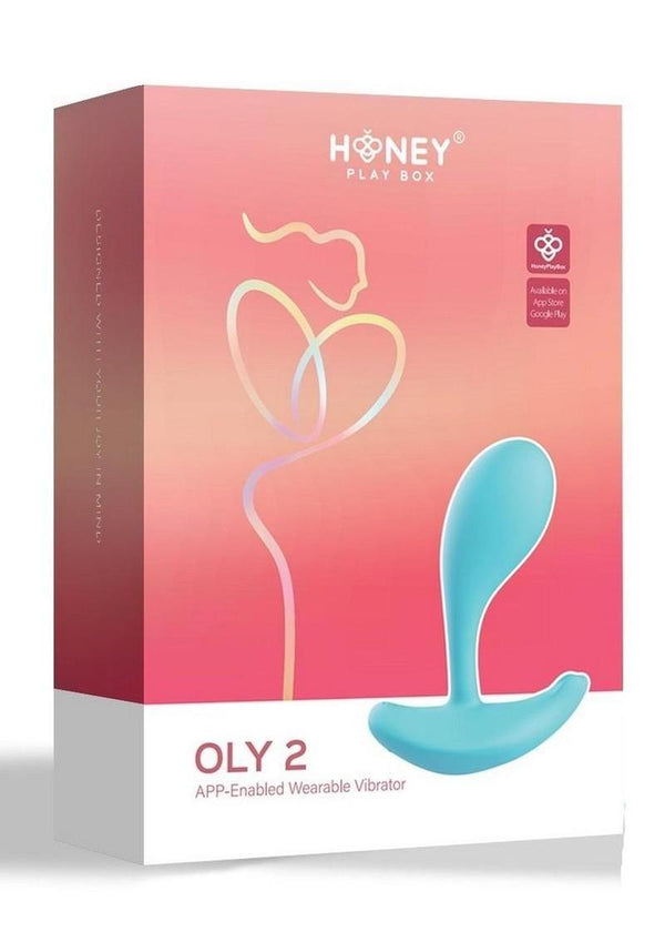 Oly 2 Pressure Sensing App Enabled Wearable Rechargeable Silicone Clit and G-Spot Vibrator - Blue/Light Blue