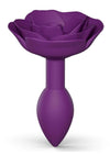 Open Roses Silicone Anal Plug - Purple/Purple Rain - Small