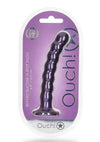 Ouch! Beaded G-Spot Silicone Dildo 6.5in - Metallic - Purple