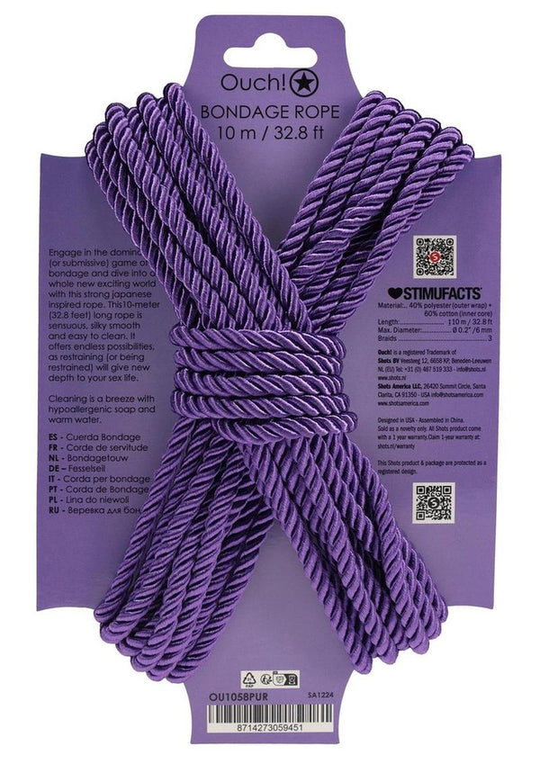 Ouch! Bondage Rope 10 Meter Nylon - Purple