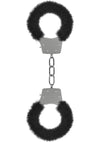 Ouch! Pleasure Furry Handcuffs - Black/Metal