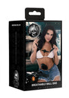 Ouch! Skulls and Bones Breathable Ball Gag Leather - Black/Metal
